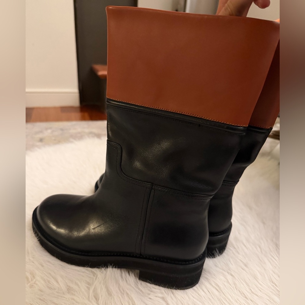 Aerosoles Leather Boots – Black & Brown Two-Tone - Picture 2 of 6
